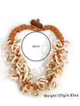 Sanaa Statement Necklace – Rust, Ivory & Gold