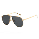 Chic Oversized Champagne Gradient Oval Sunglasses for Women