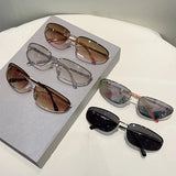 Rimless Elegance Sunglasses - Women's Designer UV400 Shades