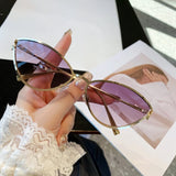 RELEN Chic Metal Cat Eye Sunglasses - Vintage Small Frame Design