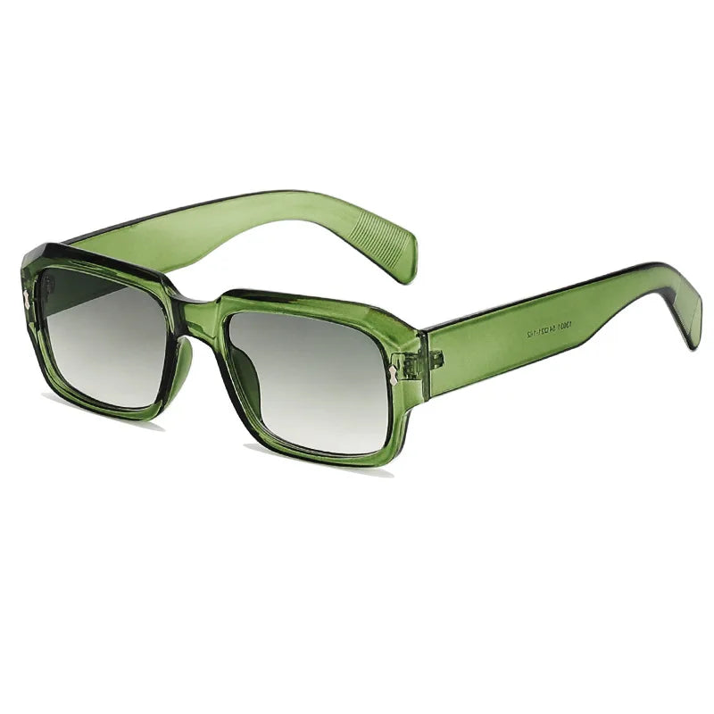 SPLOV Vintage Square Sunglasses: Leopard Print, Gradient UV400 Protection