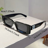 Vintage Rectangle Sunglasses: Candy Color Rim & UV400