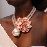 Vintage Pearl & Flower Necklace – Elegant Statement Jewelry