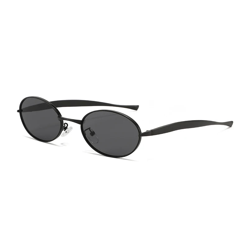 Luxury Oval Y2K Sunglasses | Women's Metal Frame UV400 Shades