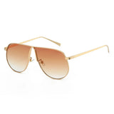 Chic Oversized Champagne Gradient Oval Sunglasses for Women