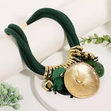 Statement Beaded Necklace with Round Pendant for Woman Girl Wedding Party Jewelry