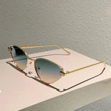 Vintage Cat Eye Sunglasses | Gradient UV400 | Chic Triangle Frame