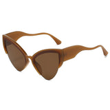 KAMMPT Retro Cat-Eye Sunglasses: Chic Triangular UV400 Shades for Women