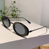 Luxury Retro Oval Sunglasses - Leopard Print UV400 Designer Shades