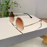 KAMMPT Luxe Vintage Oversized Round Sunglasses - UV400 Gradient Shades