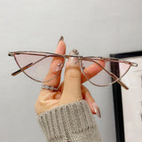 Chic Metal Cat-Eye Sunglasses - Clear Ocean Lens, UV400 Protection