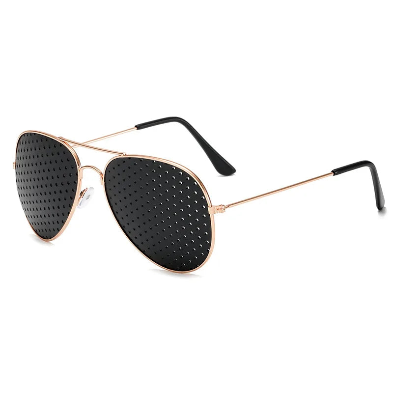 Luxury Pilot Pinhole Sunglasses - UV400 Micro-Perforated Lens