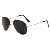 Luxury Pilot Pinhole Sunglasses - UV400 Micro-Perforated Lens