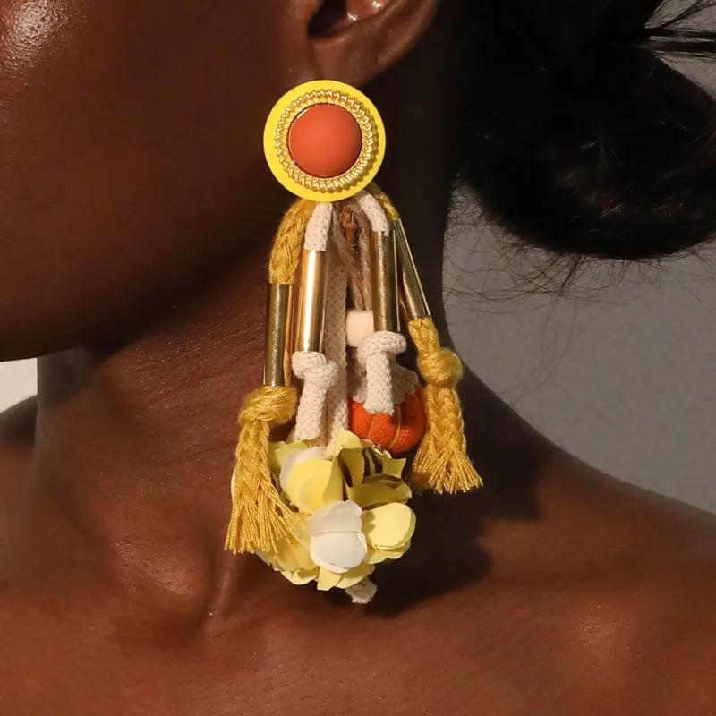 Statement Long Tassels Exaggerated Earrings Handmade For Women Wedding Party Jewelry
