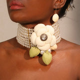 Pearl Flower Choker Necklace