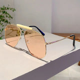 KAMMPT Oversized Pilot Sunglasses: Luxury Black Metal Aviator Shades