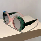 Vintage Glamour Round Sunglasses - UV400 Candy Color Eyewear