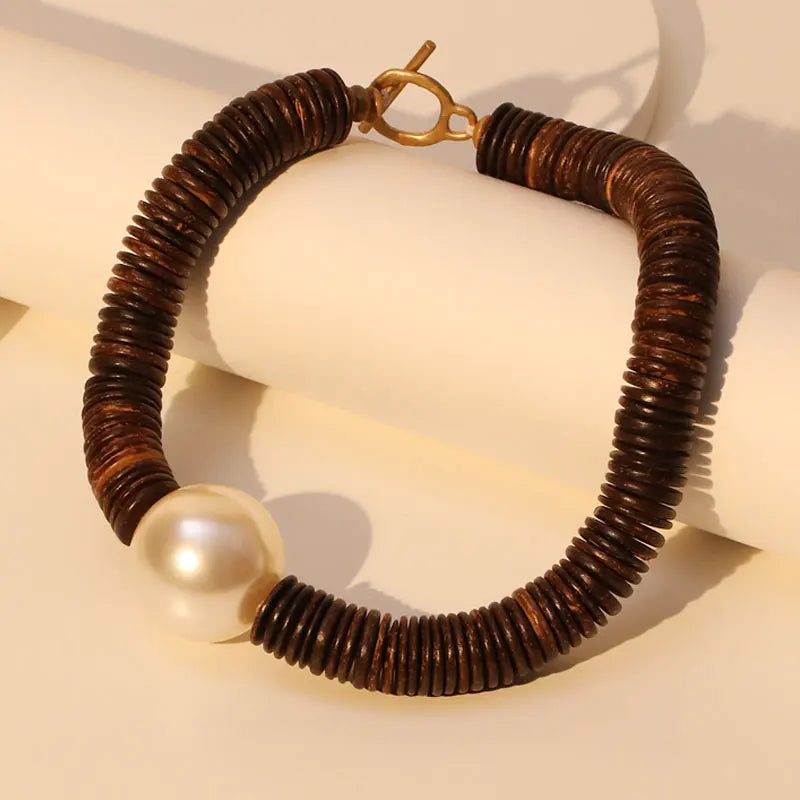 Collar de madera Sol Pearl
