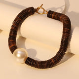 Collar de madera Sol Pearl