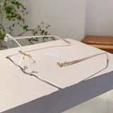 Rimless Triangle Pink Gradient Sunglasses – Retro Luxury Shades