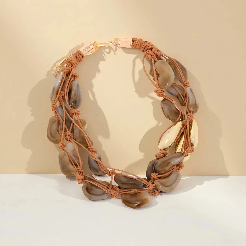 Fashion Statement Necklace Acrylic Beads Handmade for Women Girl Trendy Party Jewelry