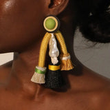 Pendientes colgantes con múltiples borlas Makeda