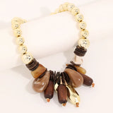 Handmade Wooden Bead Statement Necklace