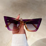 Oversized Cat Eye Sunglasses: Vintage Gradient UV400 Luxury Eyewear