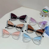 KAMMPT Pearl Butterfly Oversized Sunglasses - Gradient UV400 Shades