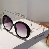 Oversized Pearl Gradient Sunglasses - UV400 Round Shades for Women