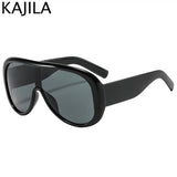 Retro Tortoiseshell Shield Sunglasses - Oversized Yellow Lens & UV400