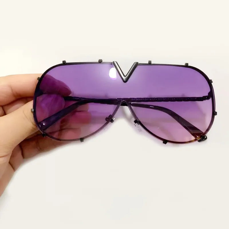 OEC CPO Men's Oversized Pilot Sunglasses - UV400 Gradient Designer Shades