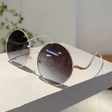Luxe Oversized Round Gradient Sunglasses - Vintage Chic