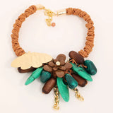 Statement Beads Necklace and Gold Butterfly Woman for Women Girl Trendy Party Jewelry