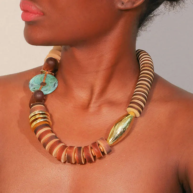 Fashion Statement  Big Beads NecklaceHandmade for Women Trendy Party Jewelry