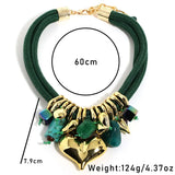 Golden Heart Statement Necklace