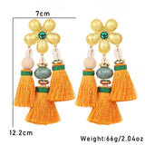 Hot Pink Tassel Drop Earrings – Handmade Boho Statement Jewelry