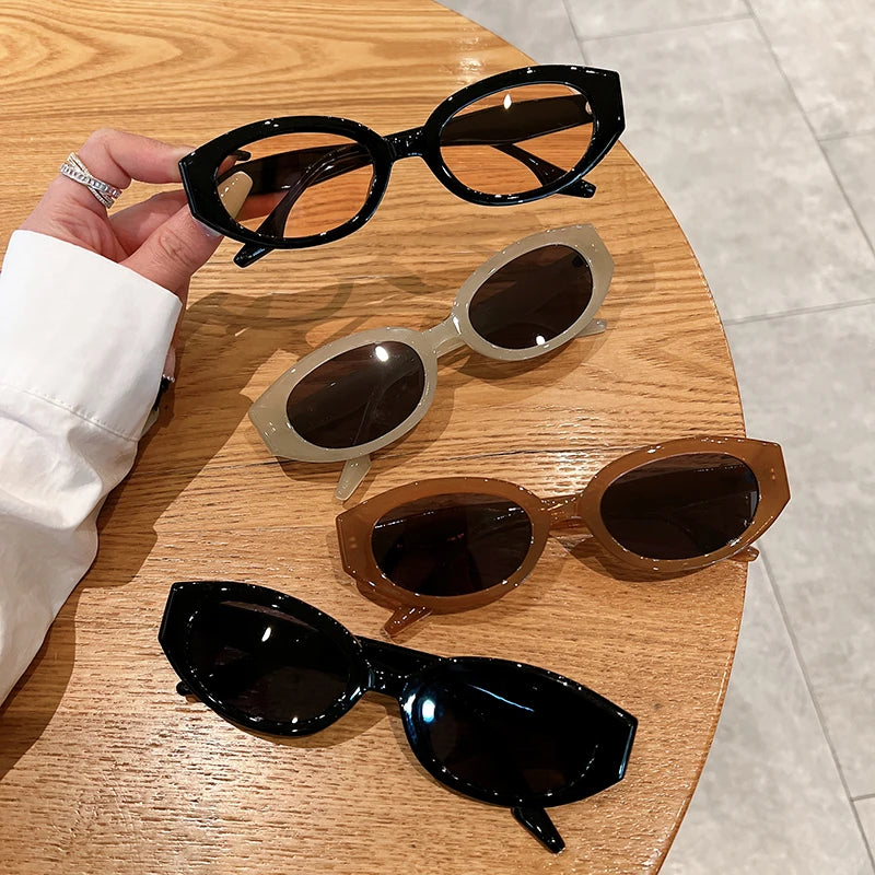 KAMMPT "Leopard Luxe" Vintage Oval Sunglasses - UV400 Designer Travel Shades