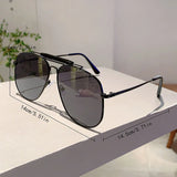 KAMMPT Oversized Pilot Sunglasses: Luxury Black Metal Aviator Shades