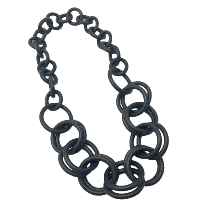 Handmade Rubber Choker: Avant-Garde Ethnic Chic Necklace
