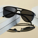 Luxury Pilot Double Bridge Sunglasses for Men - Retro Oversized Frames
