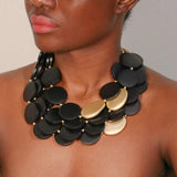 Fashion Statement Necklace Wood Beads Handmade for Women Girl Trendy Party Jewelry