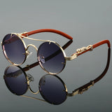 Retro Round Double Bridge Sunglasses - Luxury UV400 Shades