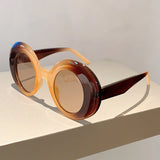 Vintage Glamour Round Sunglasses - UV400 Candy Color Eyewear