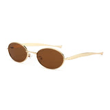 Luxury Oval Y2K Sunglasses | Women's Metal Frame UV400 Shades