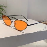 Chic Cat-Eye Metal Sunglasses - Triangle Decor & UV400 Protection