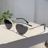 Chic Hollowed Cat Eye Sunglasses - Gradient UV400 Trendy Eyewear