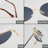 Chic Round Titanium Sunglasses – Vintage Glamour for Women