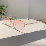 Chic Cat-Eye Metal Sunglasses - Triangle Decor & UV400 Protection