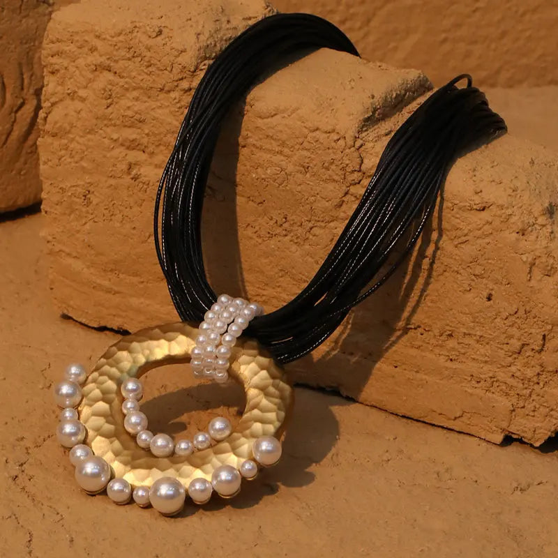 Statement Vintage Necklace with Geometric Pendant for Women Trendy Wedding Party Jewelry